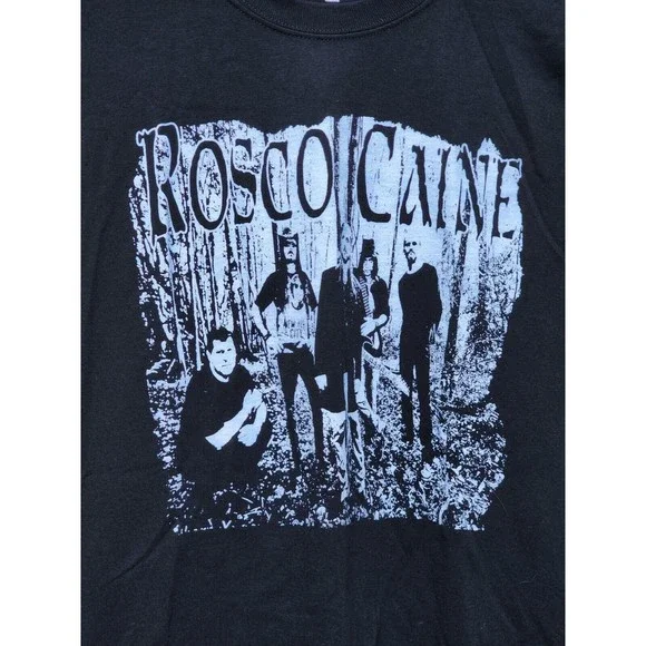 Rosco Caine Swamp Music T-Shirt Southern Rock Hippie Rockabilia Black XL Band